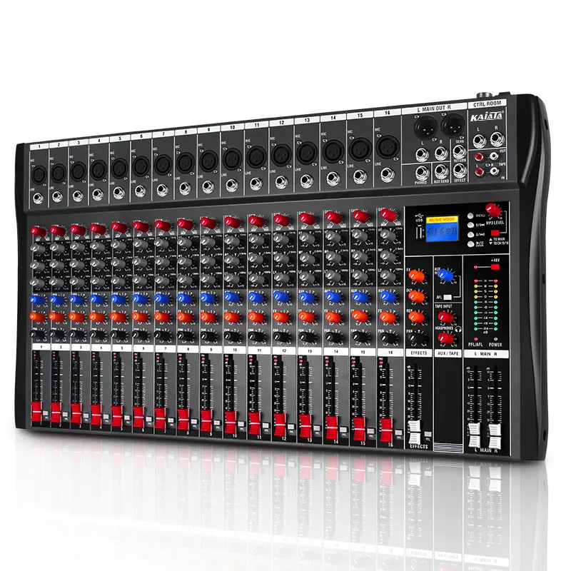KAIKA  CT16-4 New 16-channel Max Audio Mixer with low price power amplifier Usb digital Audio DJ