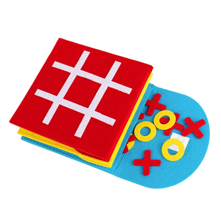preschool portable 4.8in strategic kids educational toys mini customize felt party tic tac toe, board games for children family