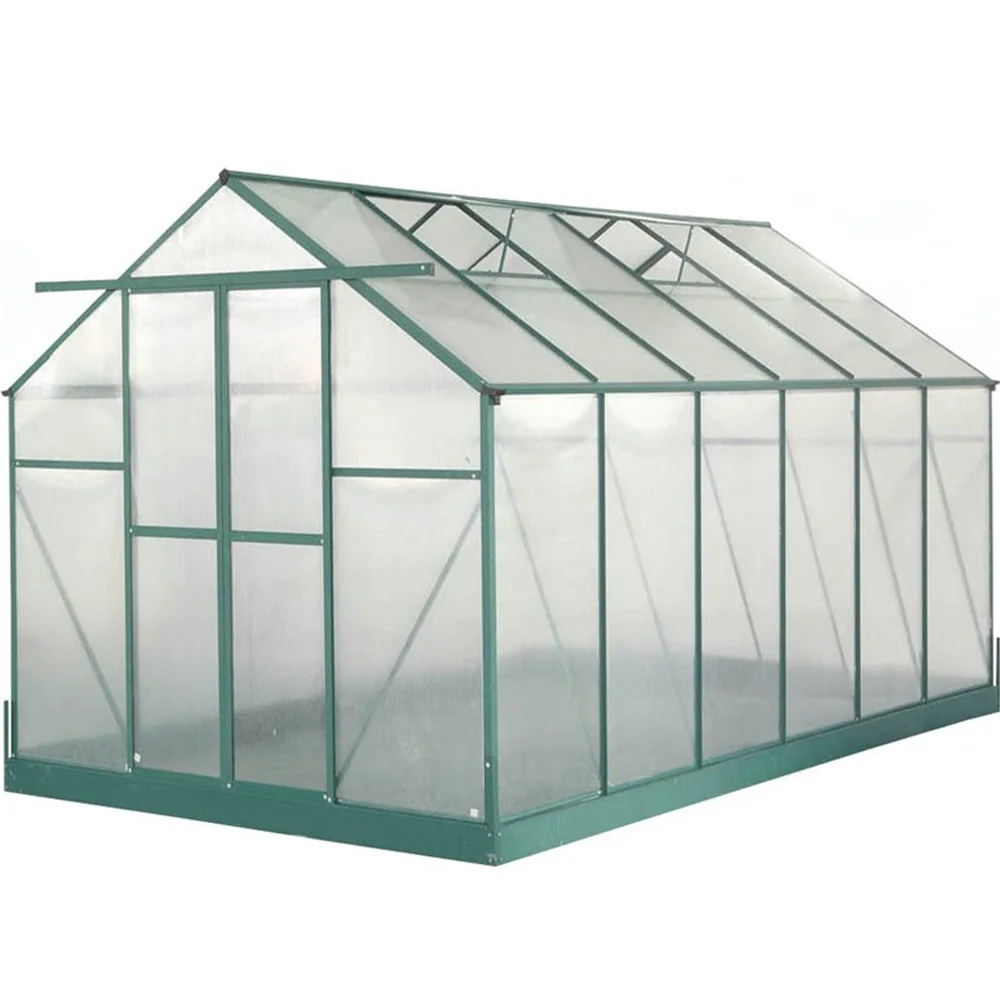 Aluminum Polycarbonate Outdoor Garden Greenhouse Green House  Plant Growing House Hothouse  Walk-In Greenhouse