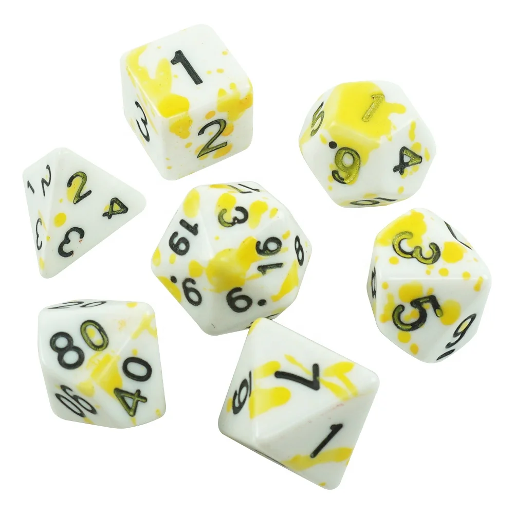 Manufacturer Sale 7pcs rainbow Polyhedral Dice Set Colorful Dnd Rgp Acrylic rainbow 16mm D6 Bone Dices for Funny Casino Games
