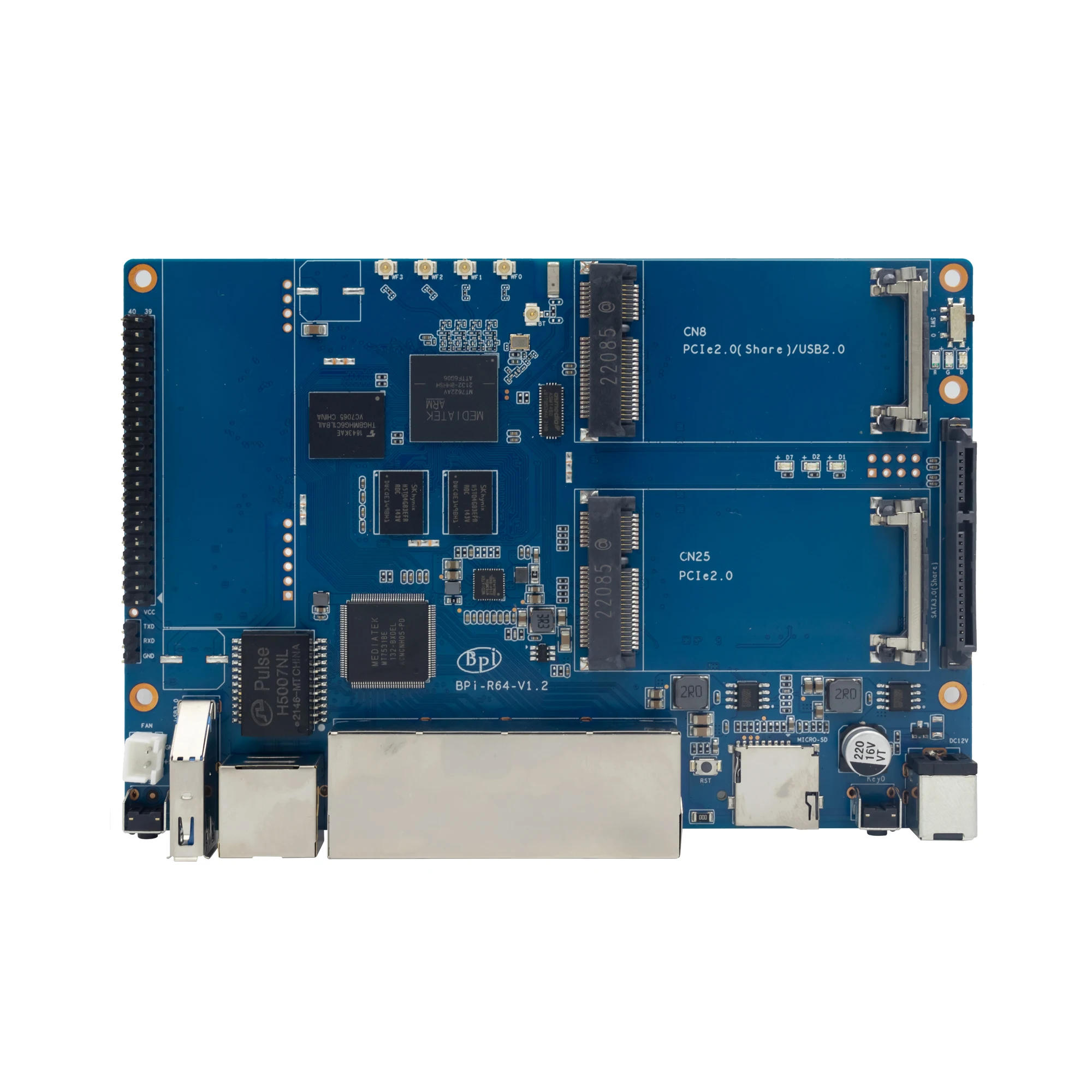 Shenzhen Professional OEM open source hardware tv box motherboard Banana Pi BPI R64 support POE function