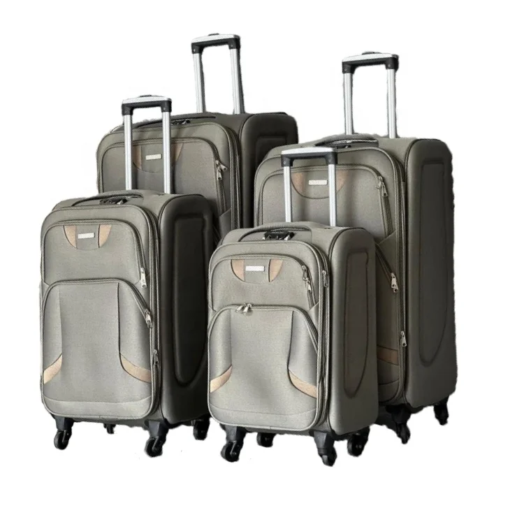 Trolley Suitcase Koffer Sets Eva Sided Carry on Fabric Luggage Soft Shell 4 Piece 20/24/28/32 Inch Spinner Suitcases Set