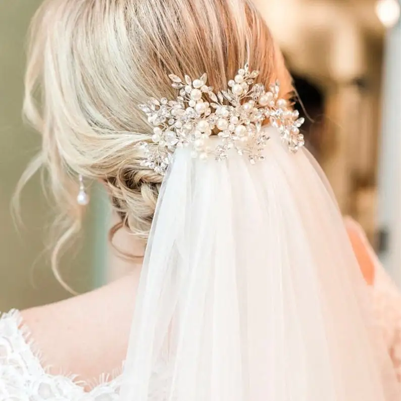 Dramatic Crystal Hair Clip Accessories High Quality Crystals Gold Bridal Hair Comb bridal hair crystal beads vines