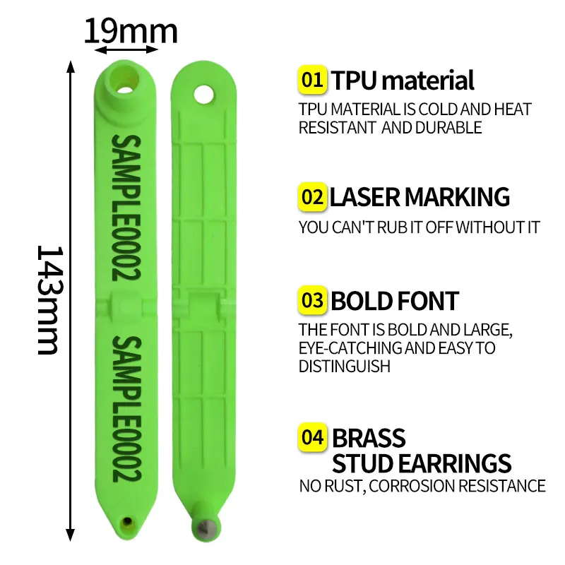 HED-ET136 Rfid Ear Tag Animal Electronic Ear Tags Livestock Cattle Sheep Pig Ear Tag