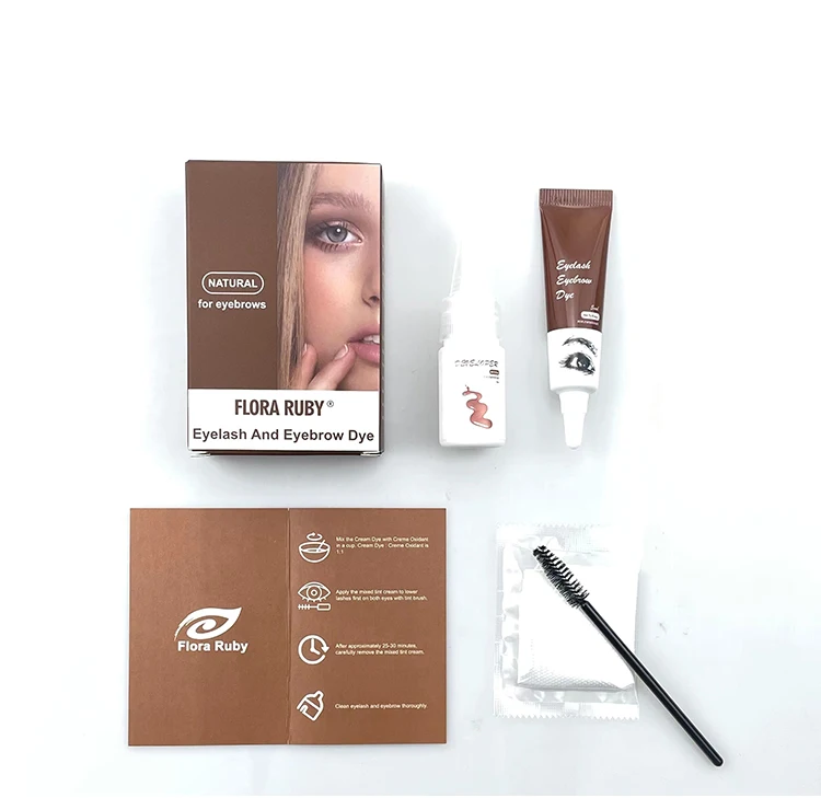 Custom Semi Permanent Eye Brow Tinting Kit Waterproof Eyebrow Dye Cream gel Private Label Brow Lash Tint Henna Brow Tint Dye Kit