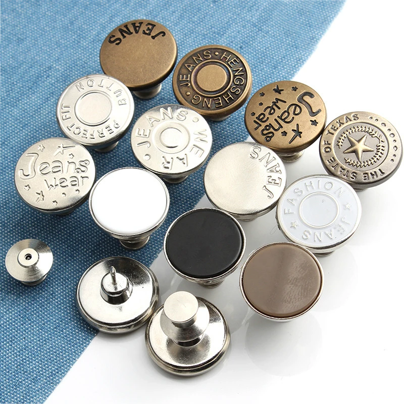 
Amazon Replacement no sew detachable screw 17mm pin adjustable set luxury instant button jean  (1600198678325)