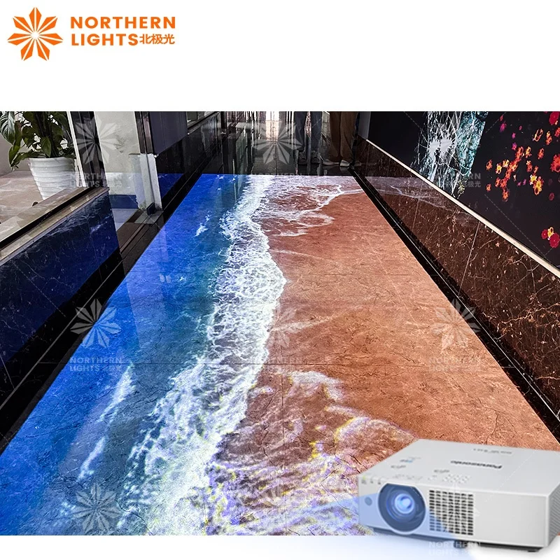 interactive 3d ar space dynamic magic ocean waves footprint tread immersive indoor floor virtual beach holographic projection