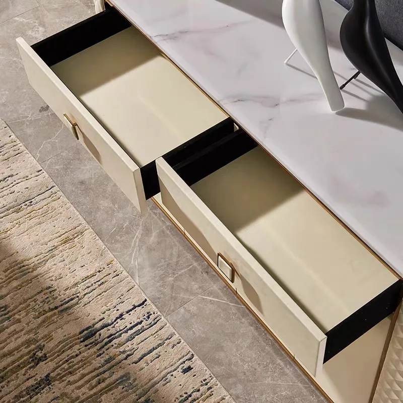 FO441-A  italian modern luxury livingroom buffer cabinet leather cabinet wine cupboard