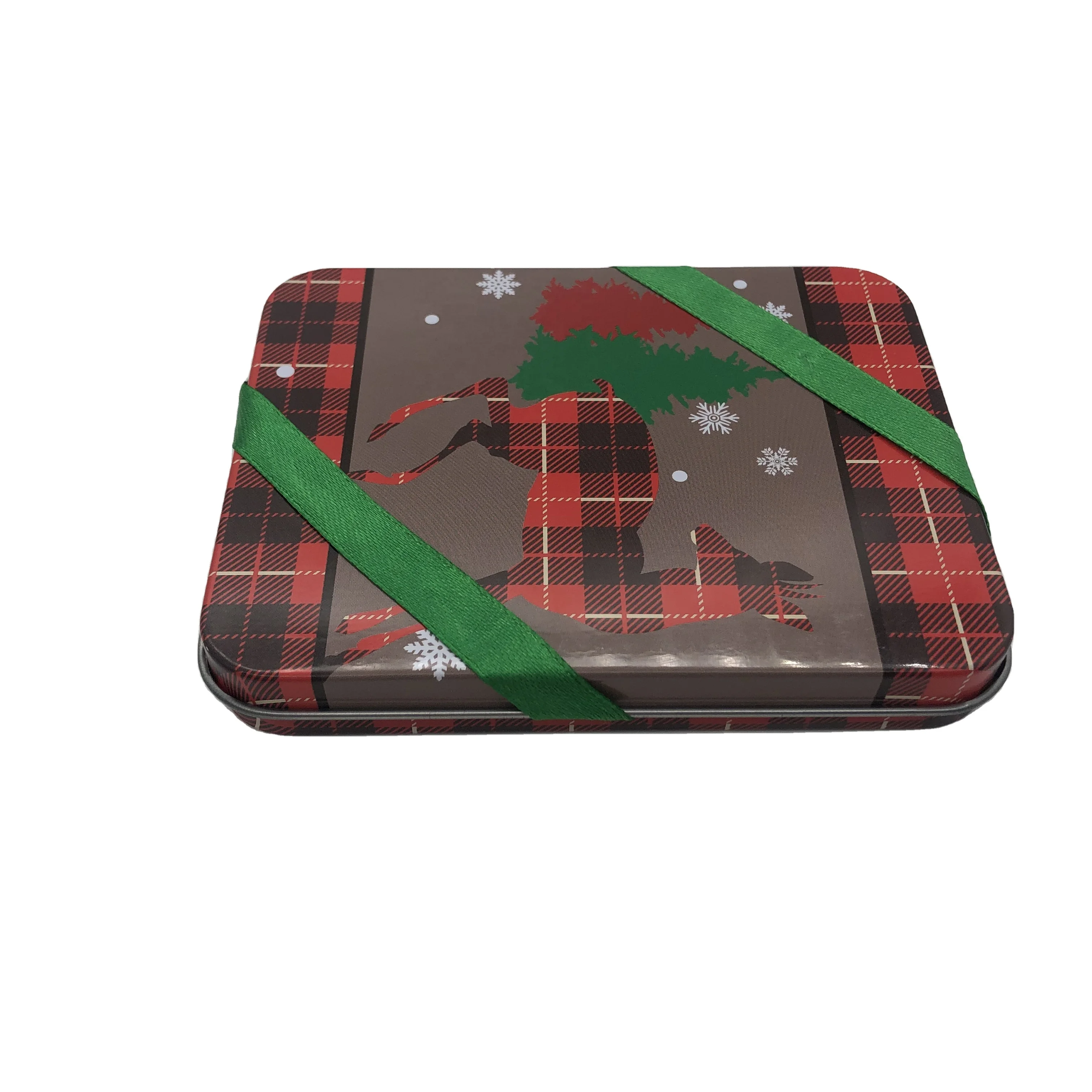 Custom Tinplate Metal Type Gift Square shape cake tin box