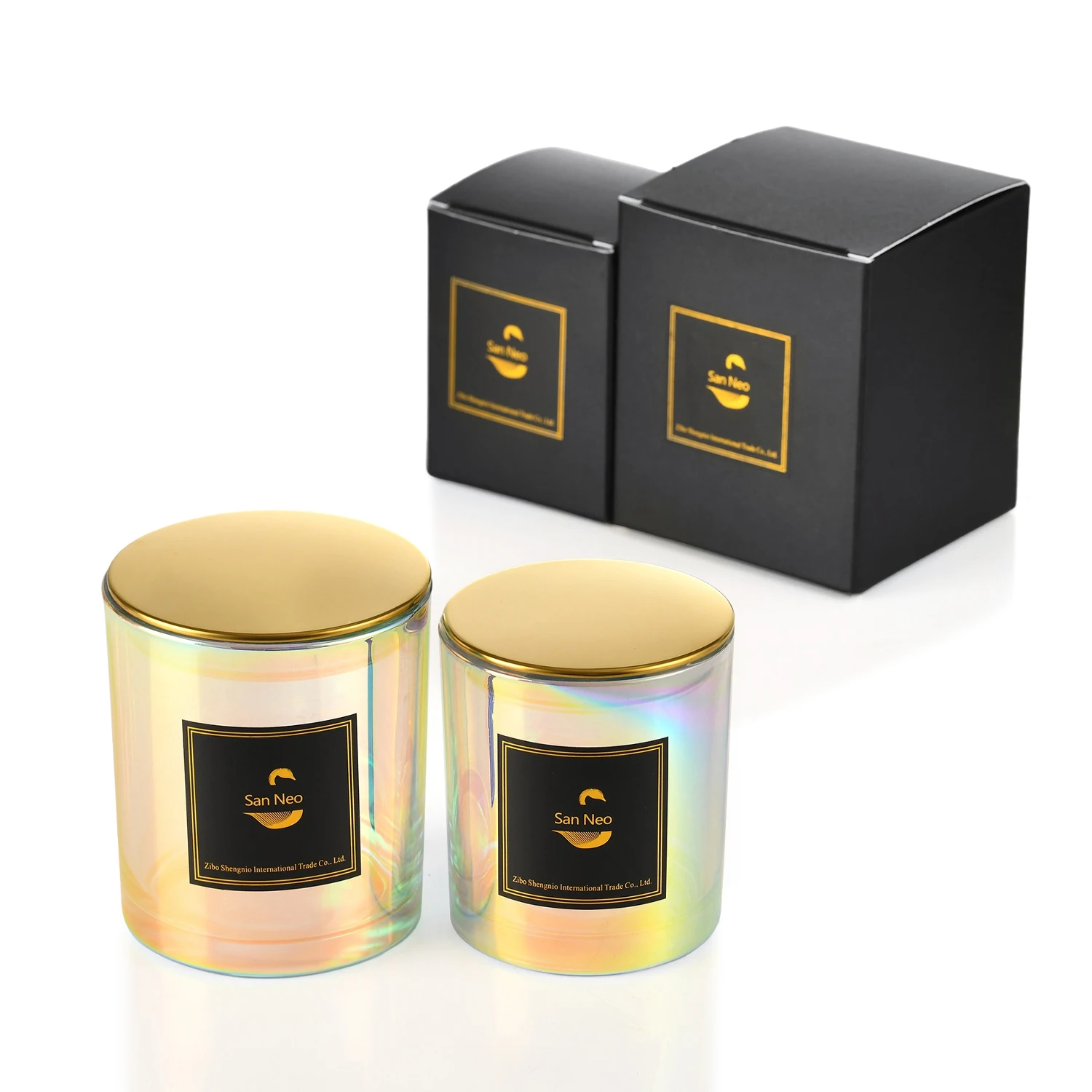 Bulk Wholesale 6Oz 10Oz 14Oz 16Oz Container Frosted Holographic Glass Rose Gold Electroplated Candle Jars
