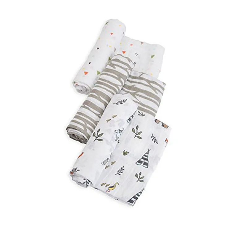 Cheap Wholesale Organic Cotton Baby Swaddles Bamboo Muslin Swaddle Blankets