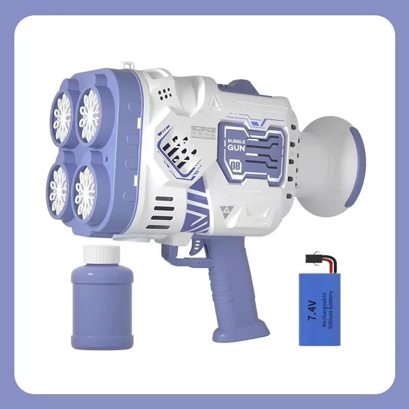 Color Box Best Selling Electric Bubble Shooting Airbrush Soap Manufacturer 40 Hole Bazooka Bubble Gun Outdoor Bubble Toy Plastic