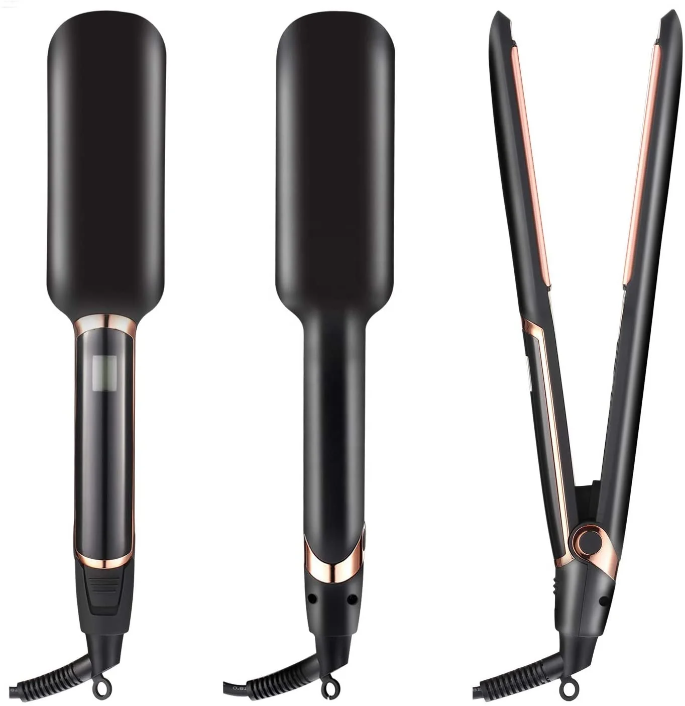 Hot Flat Iron Titanium Hair Straightener Professional Dual Voltage Straightening Irons LCD Display 2 Inch Plate Irons