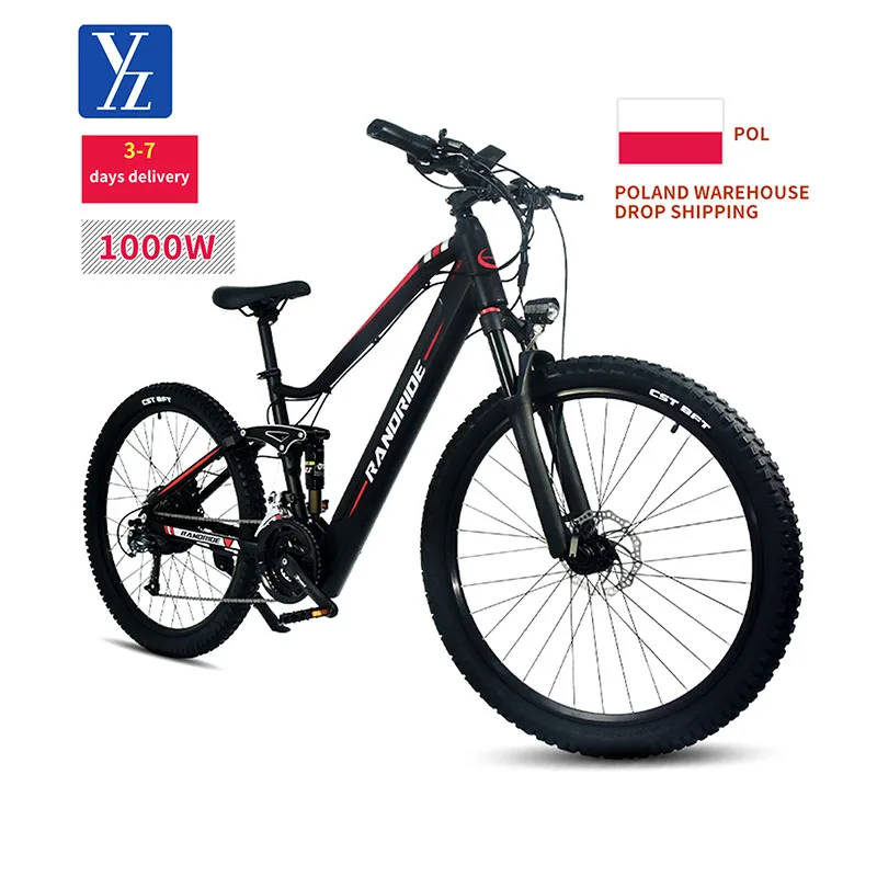 Eu Warehouse dropshipping 48v 250w 350w 500w 1000w bike electric mountain full suspension mtb ebike city bike