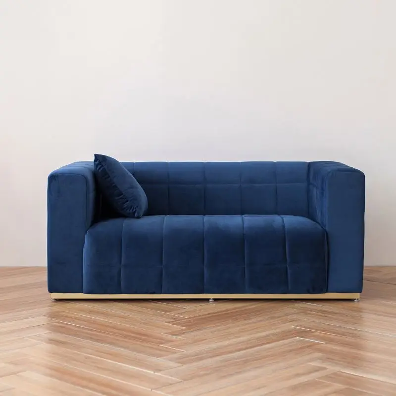 Современный простой итальянский легкий роскошный тканевый диван для гостиной одиночный или двойной настраиваемый голубой бархатный