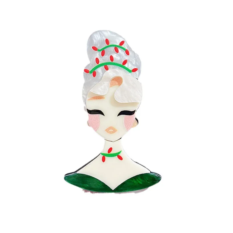Wholesale Christmas Cute Girls Brooch Pins Dress Accessories Fashion Acrylic Brooch