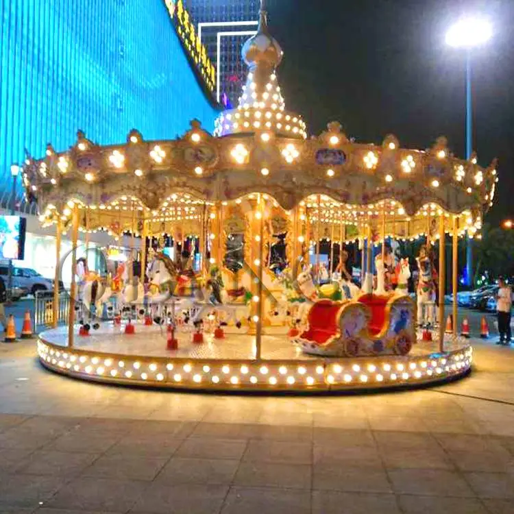 24 Seats Attraction Kids Amusement Rides Merry Go Round Kids  Commercial Carousel Horse Rides