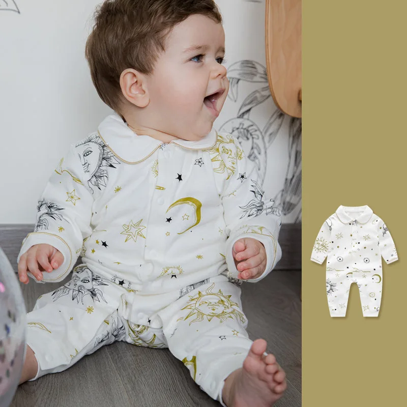 Baby Newborn  cotton rompers baby long sleeve pajamas spring autumn bebe flora printing jumpsuits wholesale clothes