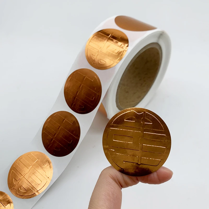 
Self Adhesive Label Printing Gold Paper Logo Metal Embossed Stickers Custom 