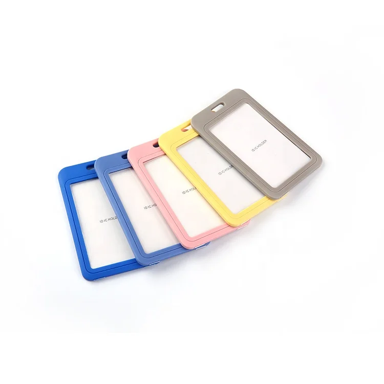 QORI costom color plastic id card holder metal name card holder