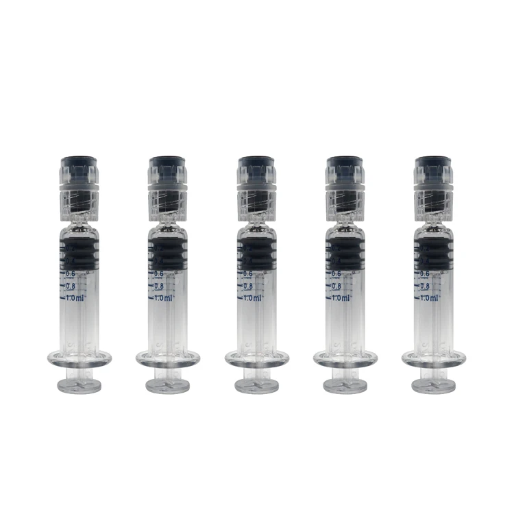 hottest 1ml cbd glass syringe with luer Slip luer Lock