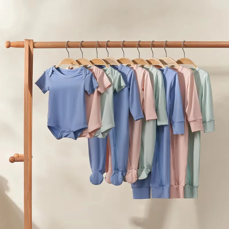 Летний детский Подарочный комплект из органического бамбука пижама для новорожденных