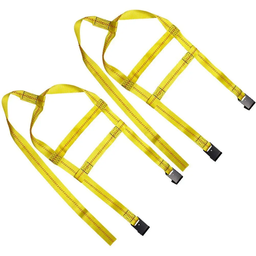 Cargo Control Wheel Strap with Flat Hook Adjustable Heavy Duty Tow Dolly Tie Down