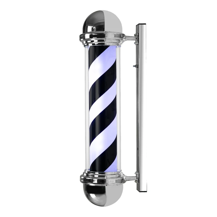 Black and white barber pole for salon shop hair barber equipment durable led barber pole
