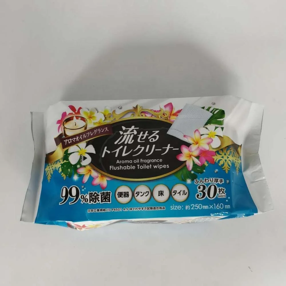 Aroma oil Fragrance toilet seat wipes,flushable wet toliet paper