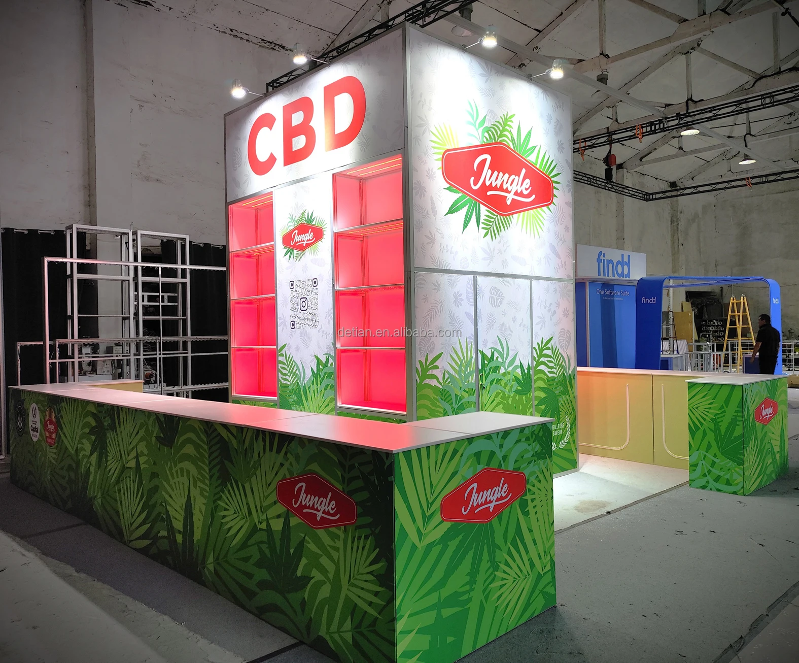 Detian offer 20 x 20 Modular Display Cases And Custom Aluminium Backlit Design Exhibition Trade Show Booth