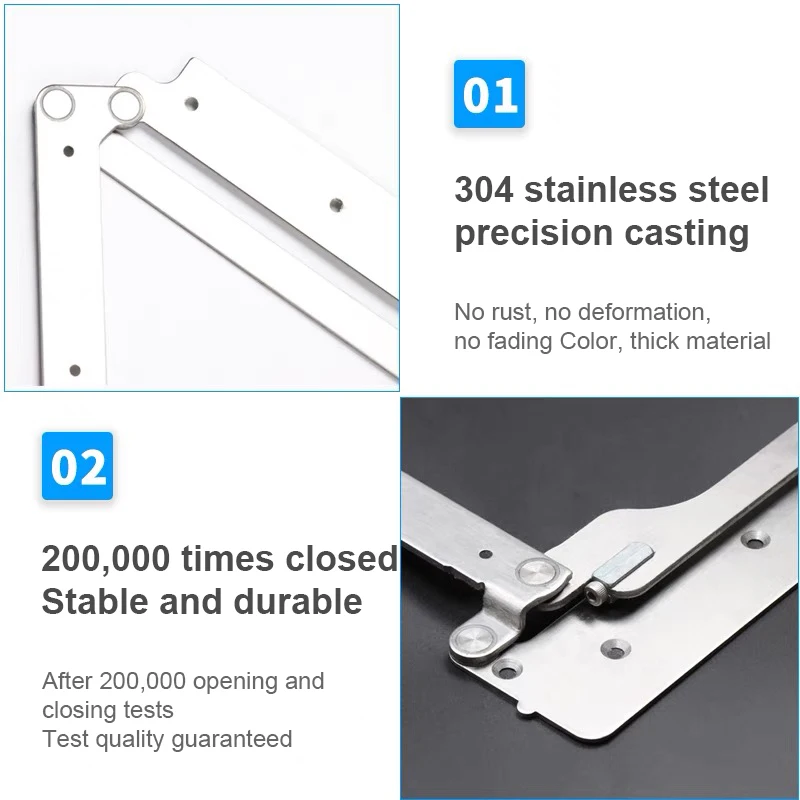 Stainless Steel Wood Kit Swing Double Bi-fold System Compack Set Folding Door Hardware Swing Fittings 180 Degree Bifold