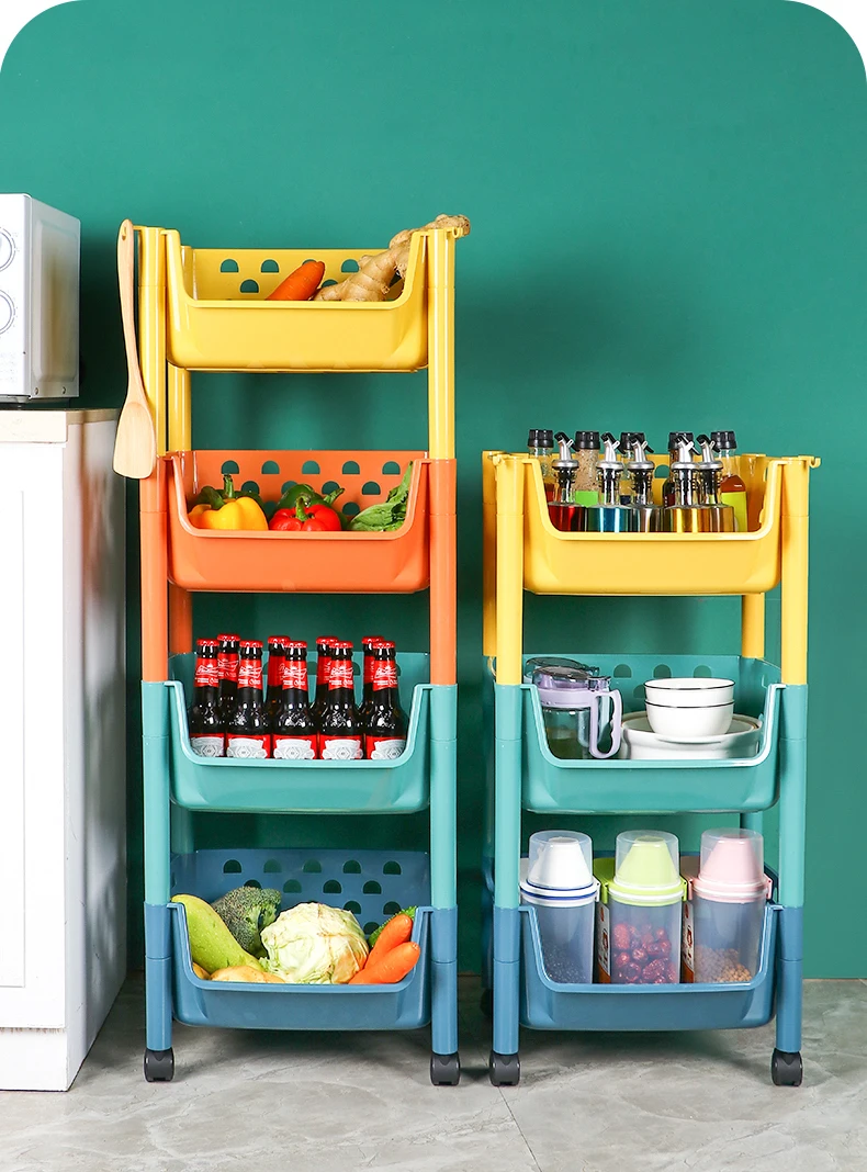 Multifunction Removable 4 Layer Storage Holders Colorful Bookshelf Kids Toy Shelf Baby Storage Toy Rack Bookcase Plastic 