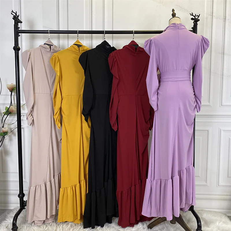  6276 # Eid Mubarek Abaya Дубай Турция хлопок скромное платье мусульманская одежда мусульманские платья для