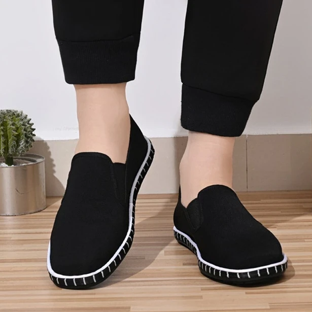 custom China supplier 2024  Black Old Beijing Cloth Shoes Casual work Canvas shoes