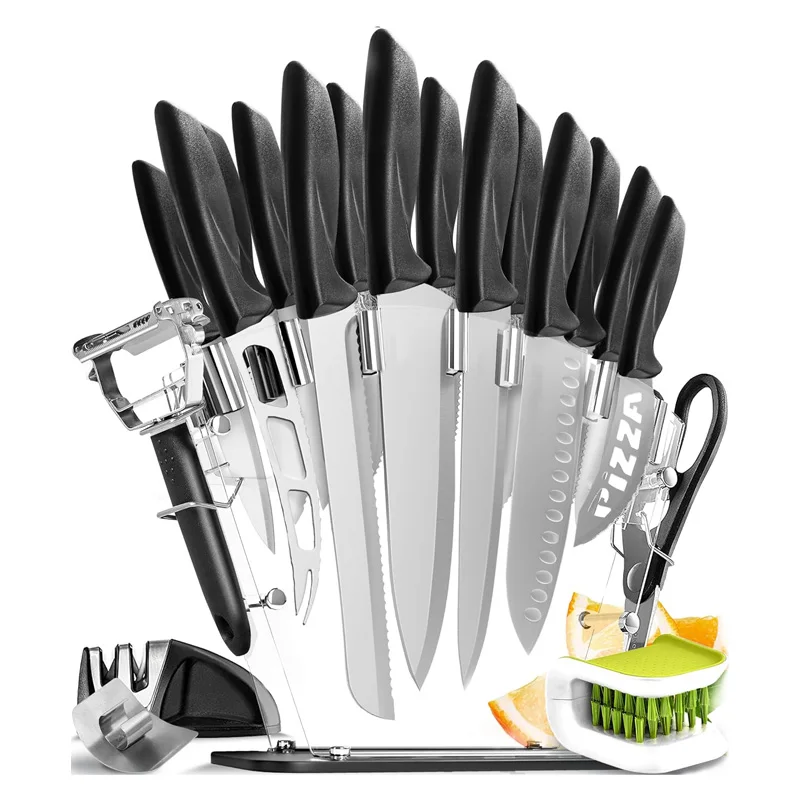 Ultra Sharp Stainless Steel Kitchen Knife Bread Pizza Cheese Santouku Kitchen Knife Set Kitchen Knives With Acrylic Holder