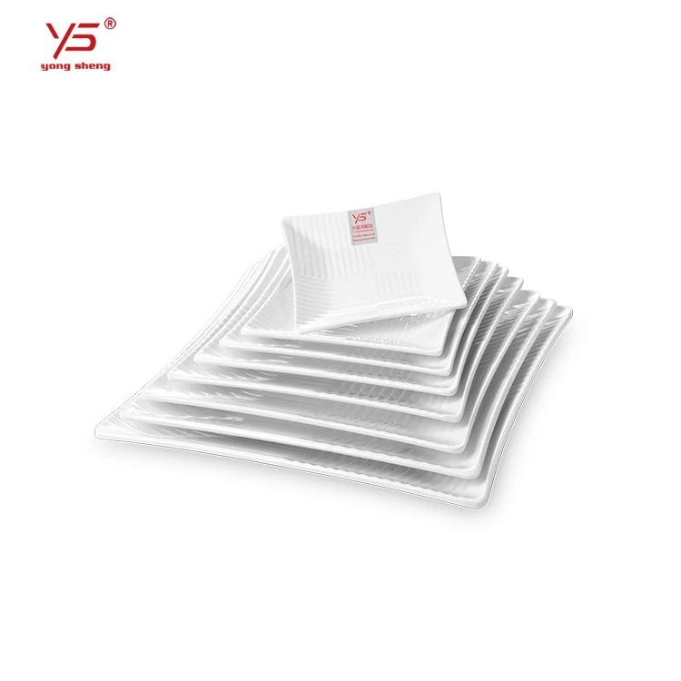 Multi color tableware restaurant melanine plates hot plastic plates striped