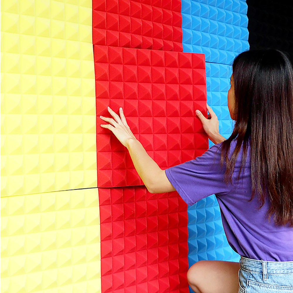 China Wholesales 100% Polyurethane Sound Absorbing Pyramid Acoustic Foam Panels Home Recording Studio Use Sound Material