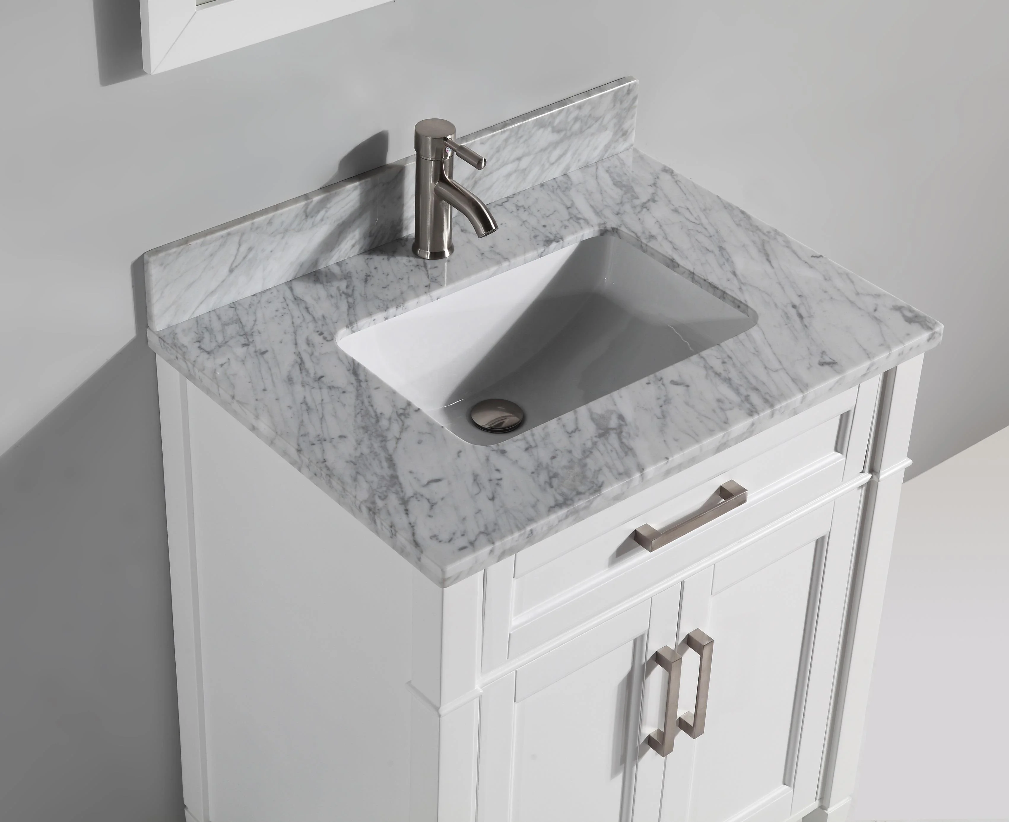 Morden Kitchen  Carrara marble Stone Benchtop with White Vanity  Countertop  Worktop with Grey Veins