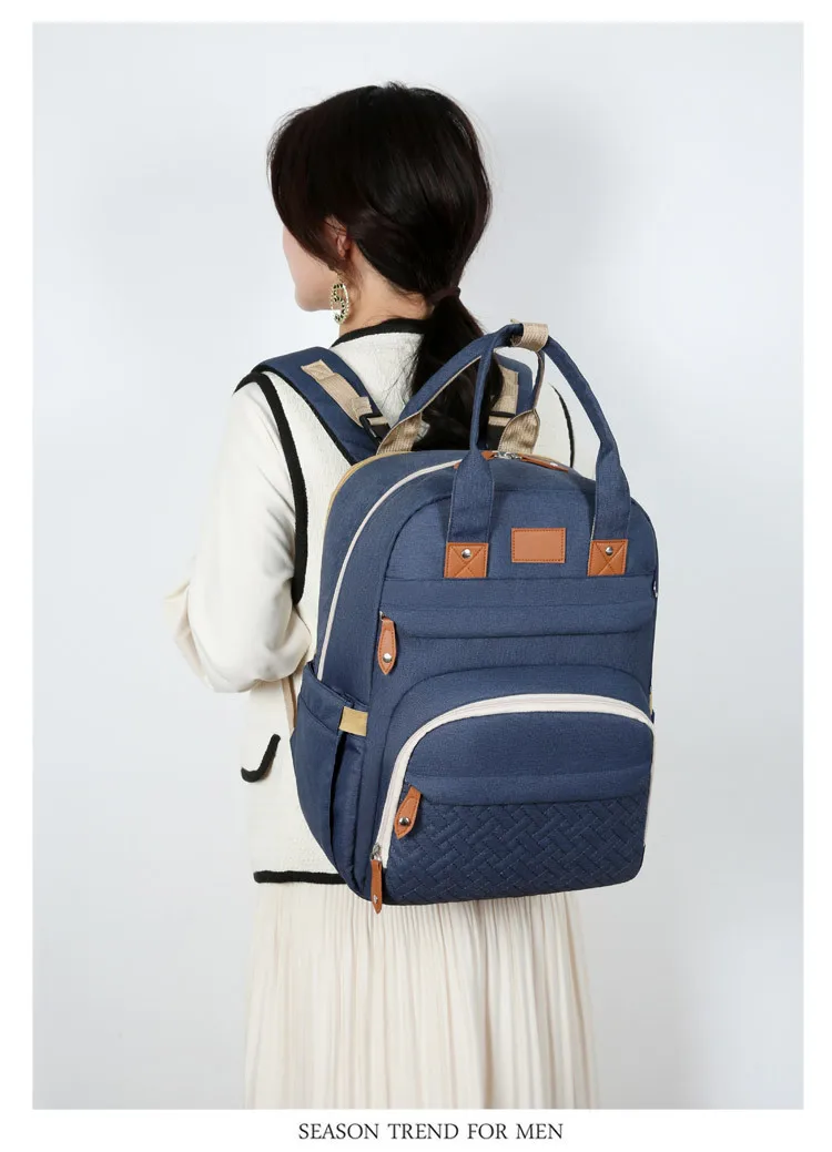 LYMECH New  Large Baby Sleep Fold Bed Bag Custom Organizer Designer New Nappy Tote Stroller Mommy Mummy Diaper Bag Backpack Set