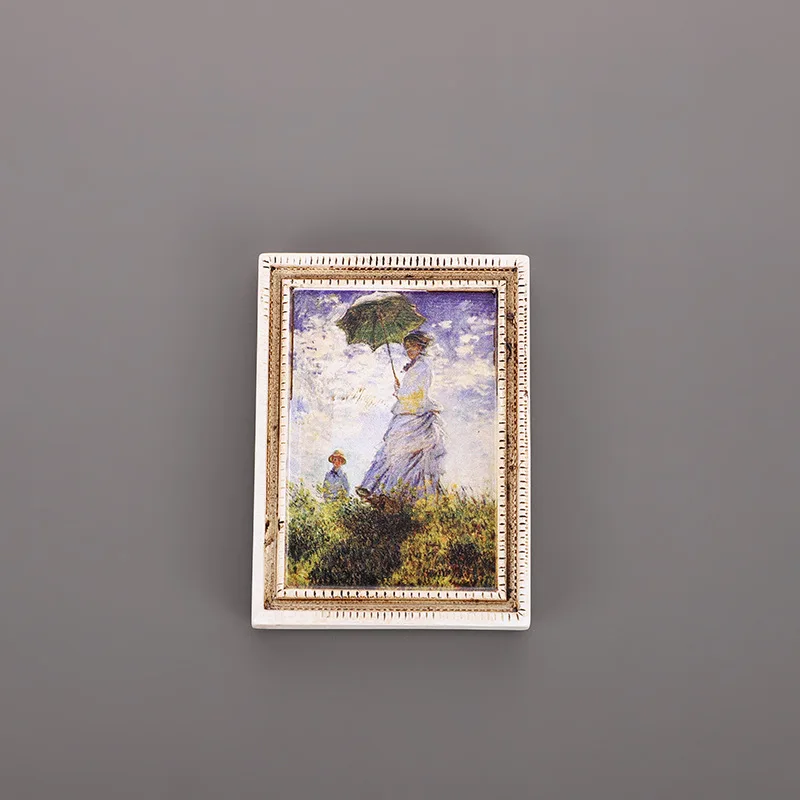 Resin refrigerator sticker 3d world famous painting magnetic stickers personality retro magnetic patch