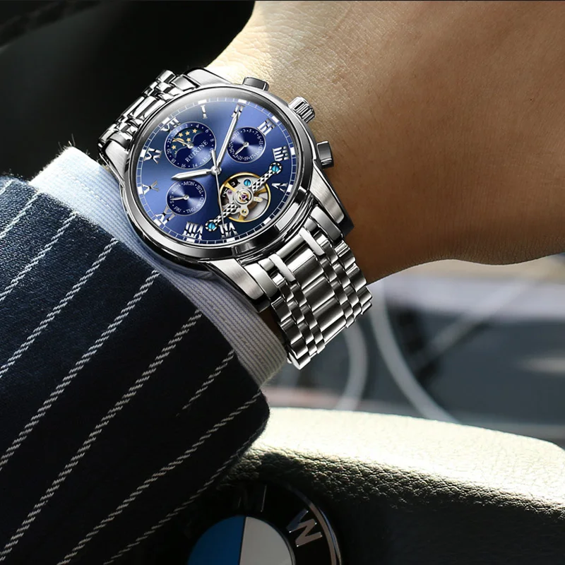 Factory Customized Top Brand Luxury 316L Stainless Steel Luxury Automatic Winding Mechanical Diving watch men