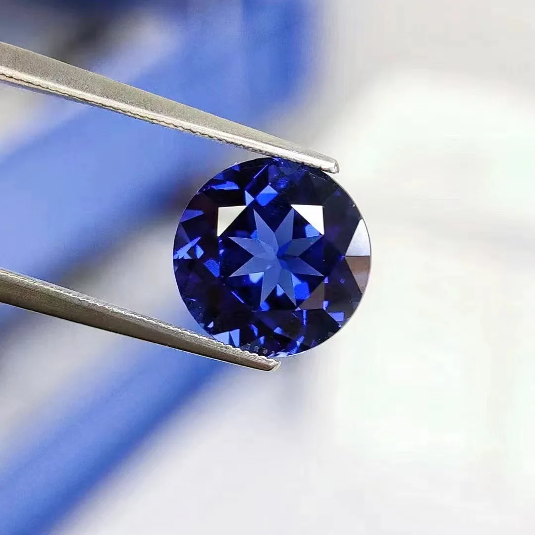 Hot Sale Cut Lab Grown Gemstone Blue Sapphire High Quality Synthetic Sapphire Loose Stone For Making Jewelry Blue