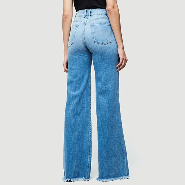 Flare Jeans Pants Y2k Women Vintage Denim Ladies Jeans Women High Waist Fashion Stretch Pocket Trousers Wide Leg Jeans
