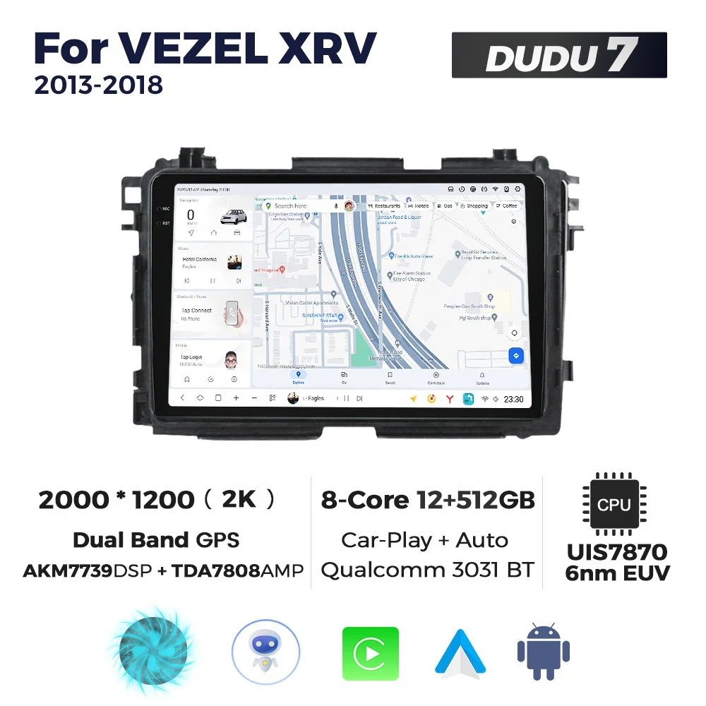 Автомагнитола Navifly 2din DUDU7 магнитола dvd-плеер QLED 2K экран карта для Honda VEZEL XRV 2013 2014 2015 2017 2018