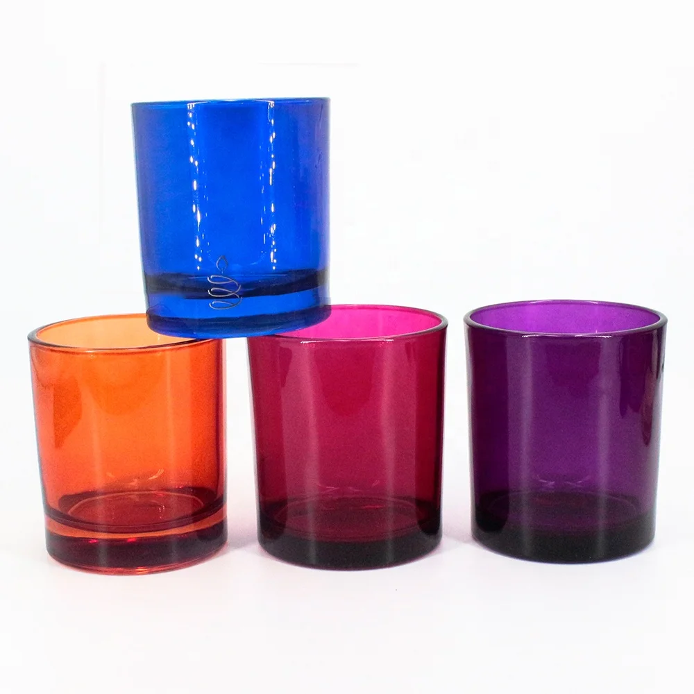 in bulk translucence blue pink purple orange empty jars novelty shinny colors luxury container scent soy wax candle vessel