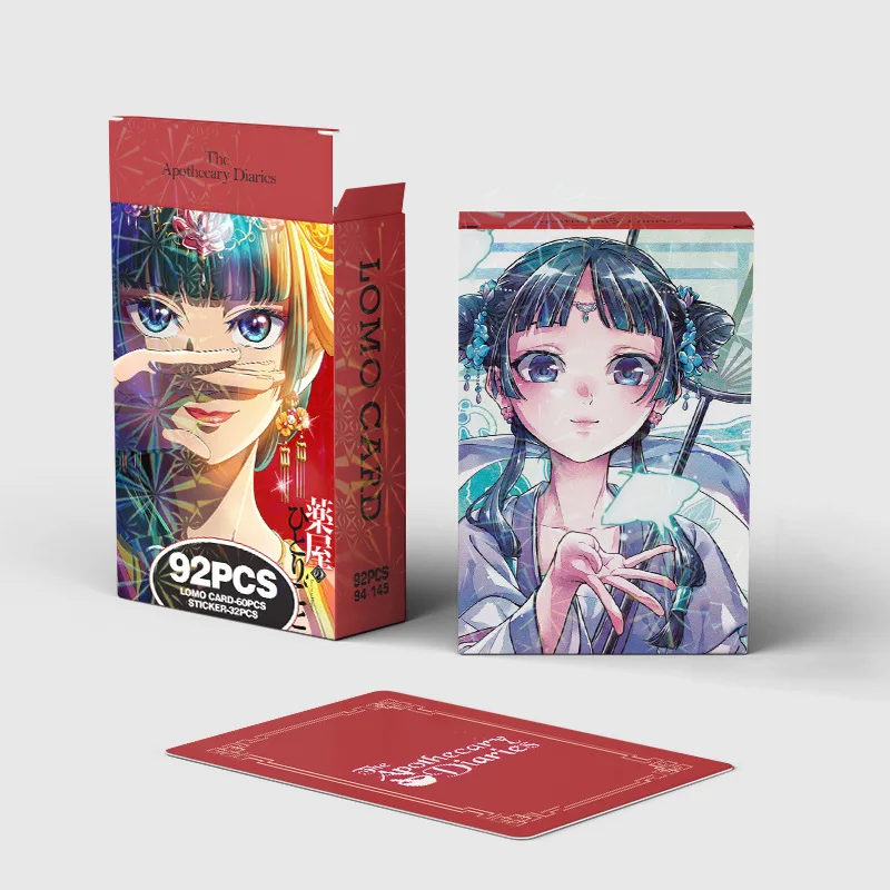 2 Designs 92pc The Apothecary Diaries Anime holographic lomo cards Cartoon Double Sided Photo Lomo Cards Kids