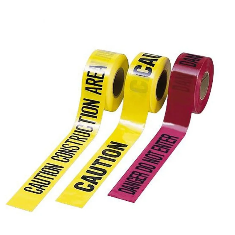 China Supplier Custom Print Traffic Barrier Barricade Non Adhesive PE Caution Warning Tape