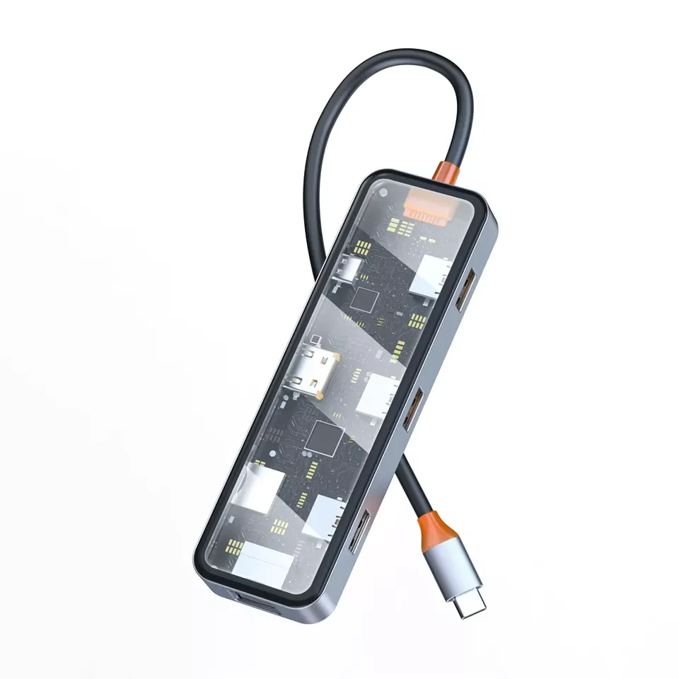 7 in 1 USB C Hub TYPE C Adapter USB 3.0 HUB PD/SD+TF+HDMI Docking Station for Laptop Adapter