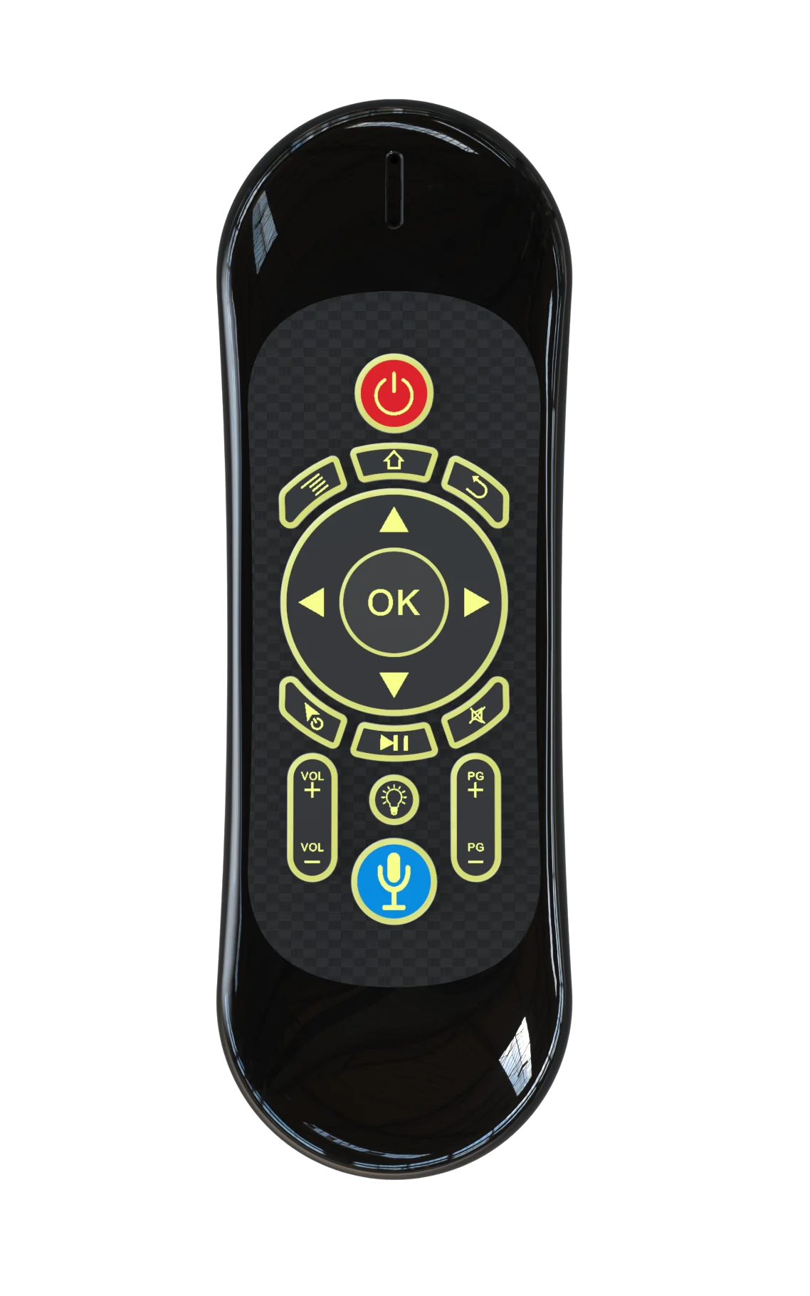 Custom Logo T 120 Air Mouse with 7 Color Backlight Support Voice Search Motion Sensing and IR Learning Remote Control