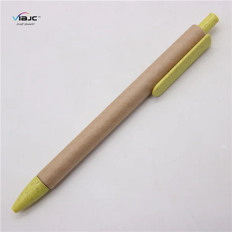 promotional eco friendly wheat straw recycled paper ball pens